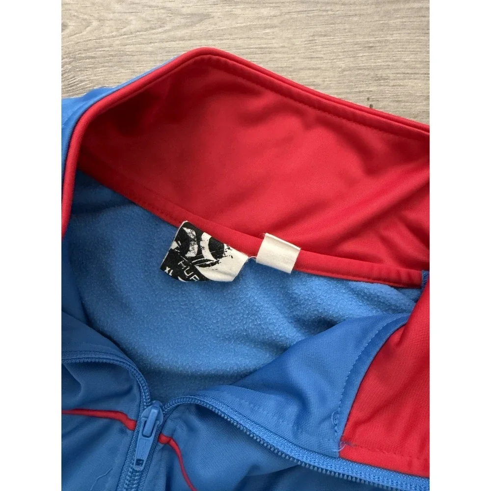 Hurley Royal Blue Zip Up Track Jacket With Red Trim Size Large *Read Description